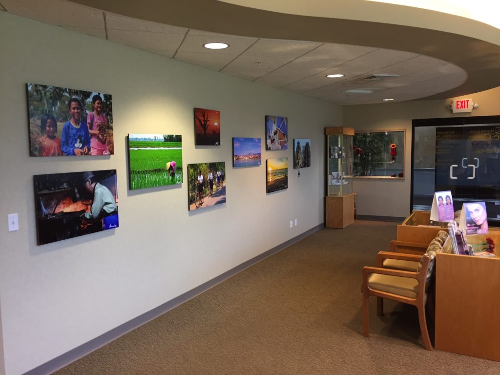 Dr. Paul Krawitz's photographs are displayed throughout his office.